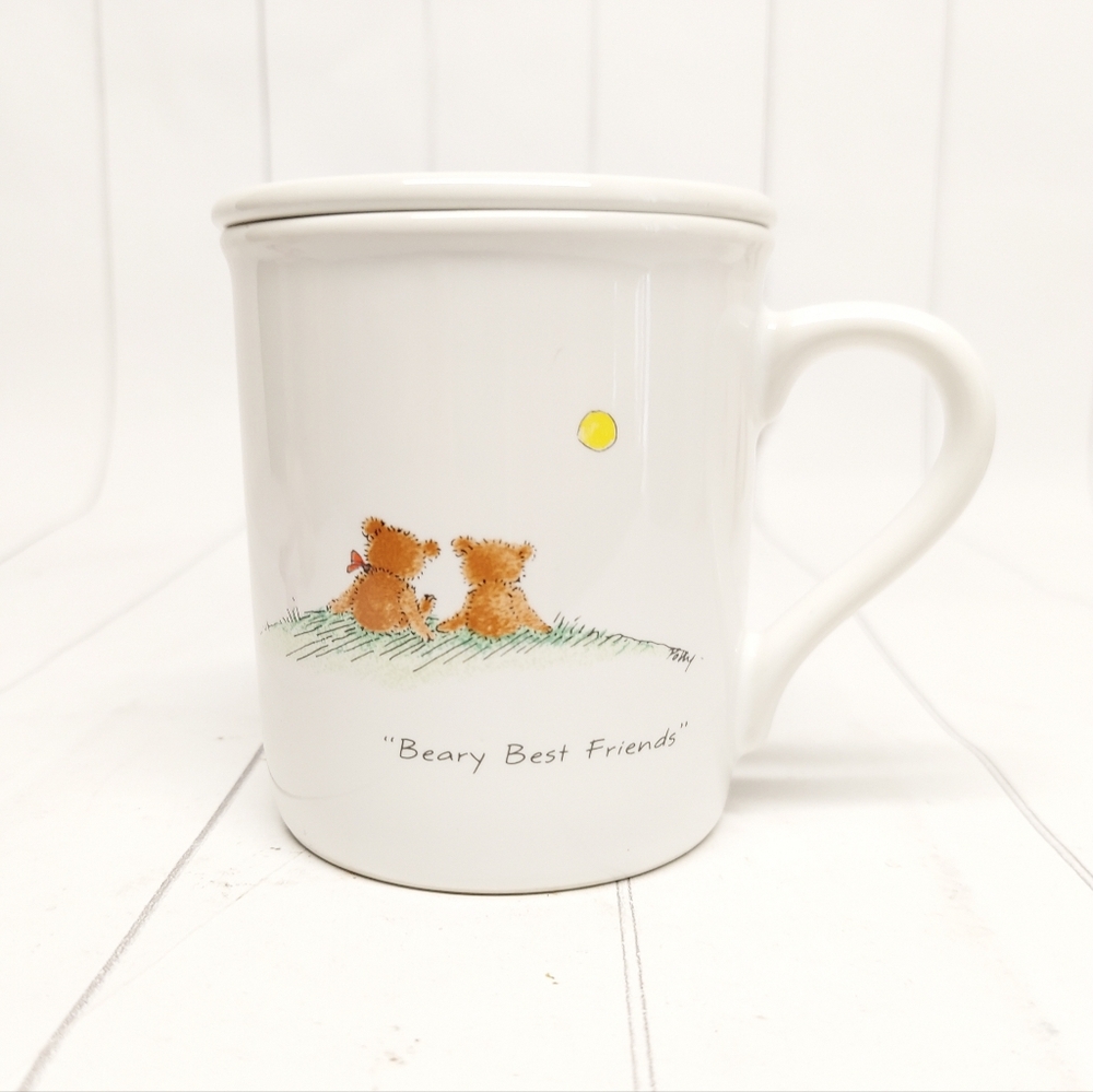 Vintage Hallmark 1985 Beary Best Friends mug